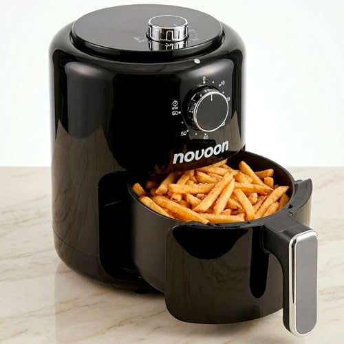 Mini Air Fryer 2L Fritadeira Sem Óleo Compacta Novoon 800W