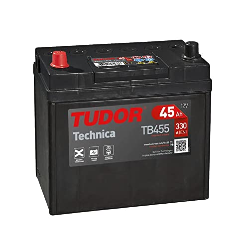 Tudor TB455 Batería de coche Tudor 45Ah 330A, Gama Technica, Apta para coches de marcas asiáticas