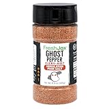 FreshJax Ghost Pepper Fiery Hot Himalayan Salt – 6.9 oz Extreme Spicy Salt for Grilling, Cooking, BBQ, Pizza, Fries & Popcorn – Bold Smokey Table Salt – Non-GMO, Gluten-Free – Made in USA