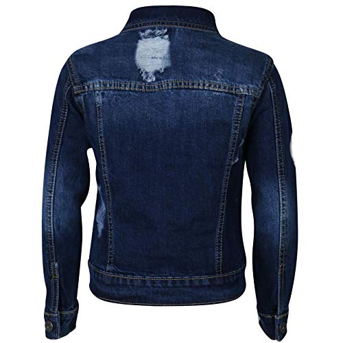 Veste jeans délavé garçon avec détails déchirés mode - 4