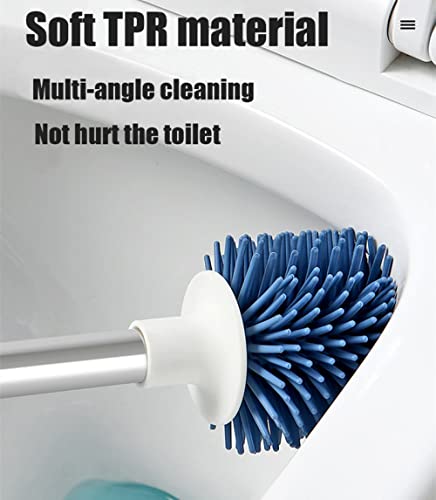 Brosse de toilette silicone avec support mural pour nettoyage WC - 3