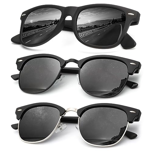 KALIYADI Unisex Polarized Sunglasses Stylish Sun Glasses for Men and Women Color Mirror Lens Multi Pack Options