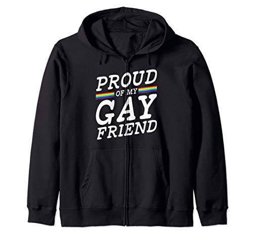 Orgulloso amigo Aliado del Orgullo Gay Rainbow LGBT Sudadera con Capucha