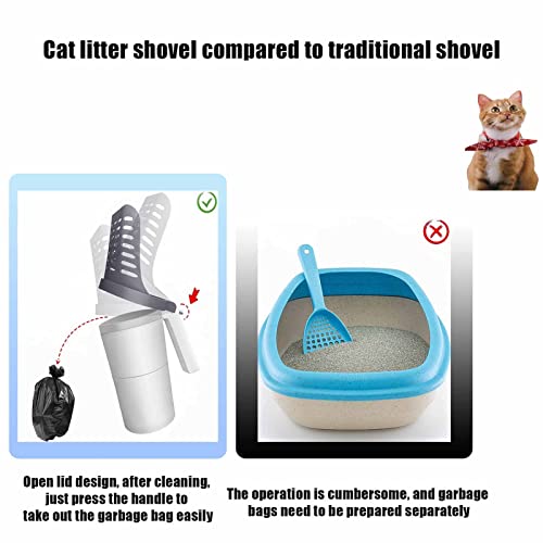 Cat Litter Scoop With Large Capacity Cat Litter Box, Etachable Deep Cat Litter Shovel With 120 Count Refill Bags, Large Capacity Portable Integrated Litter Scoop, Easy To Clean And Use #TOP5