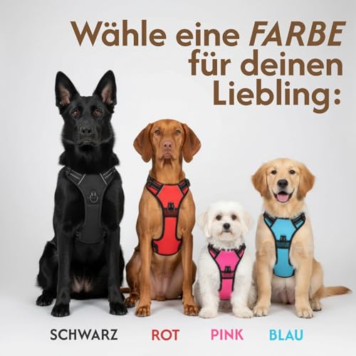 Fellstern Anti-Zieh-Geschirr, Anti-Zieh Hundegeschirr mit Step-in Design – Atmungsaktiv & Gepolstert – Für entspanntes Spazierengehen – Kontrolle ohne Ziehen – Für Hunde jeder Größe