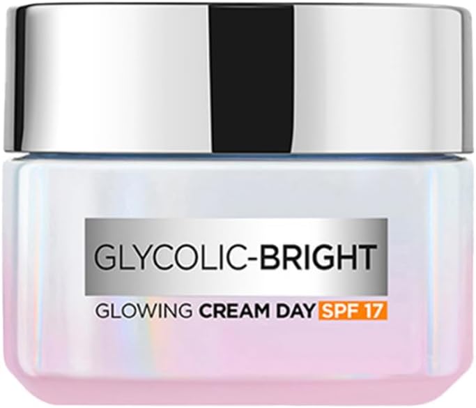 Glycolic Bright Glowing Day Cream, Overnight Brightening Cream, Glycolic Acid in Gel-Like Cream Texture, that Visbily Minimizes Spots & Reveals Glowing skin, 15ml