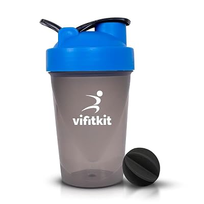 Vifitkit Compact Shaker (500ml), for Protein Shake for Gym, Men and Women Workout Sipper Bottle (Blue and Grey)