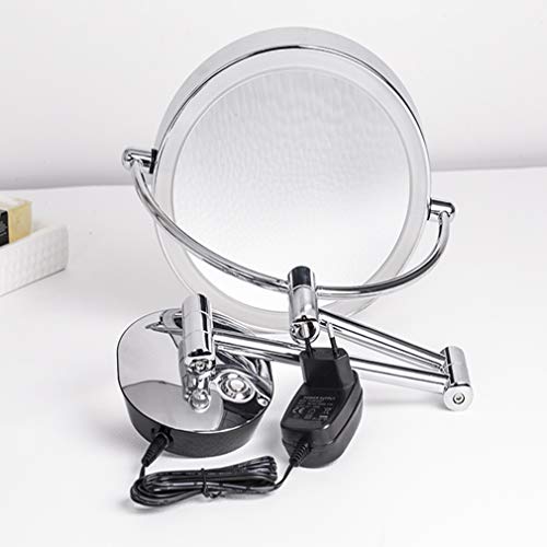 Miroir cosmétique extensible pivotant à 360 degrés en finition nickel durable
