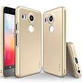 Nexus 5X Case, Ringke [Slim] Extreme Lightweight & Thin Cover w/ Screen Protector [Snug-Fit] Side to Side Edge Coverage Scratch Resistant Superior Coating PC Hard Skin for Google Nexus 5X - Royal Gold