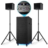 Pack Sono Complet BM Bmsonic BMS PRO1208 DJ 2000W SUB AMPLIFIE 700W RMS +2X Sat 150W, 2X Bluetooth, 2X USB, Optique AUX FM, LED