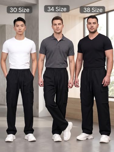 Image of GRECIILOOKS Men's Regular Fit Low Rise Polycotton Cargos | Cargo Track Pant | Loose Fit | Regular Trouser (Available in Plus Size)