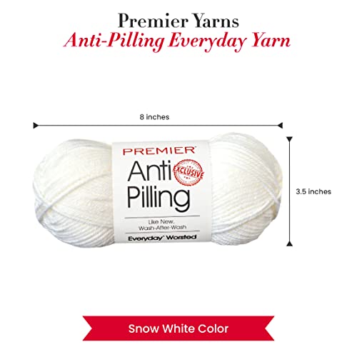 Everyday Solid Yarn hilo para tejer mantas de sofá y ropa de bebé color blanco nieve 3