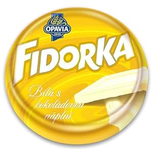 Opavia Fidorka Gelb 5er 5-Pack 5x30g/5×1.1 Weiß Schokolade beschichtet Wafer mit Schokoladenfüllung
