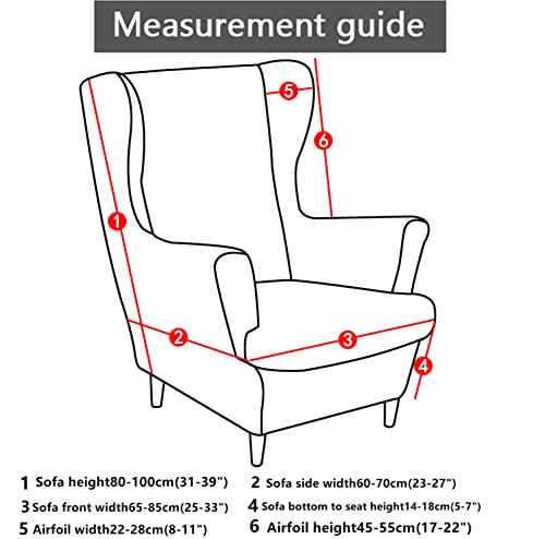 Funda para sillón orejero protector elástico lavable anti manchas OBASDFD 3