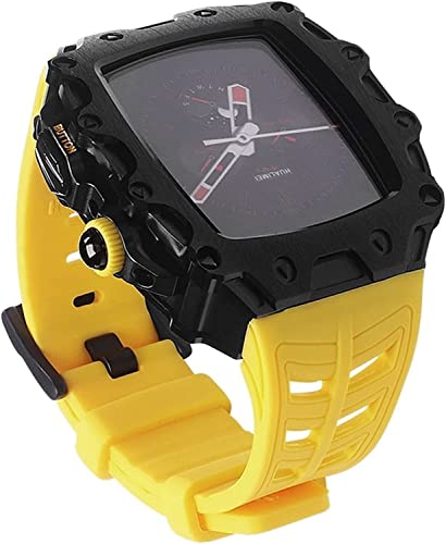 Coque Apple Watch 8 7 en alliage de zinc et son bracelet en caoutchouc robuste