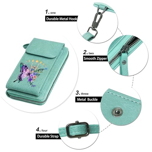 Image of KUKOO Small Crossbody Bags for Women PU Leather Cell Phone Purse Wallet with Credit Card Slots