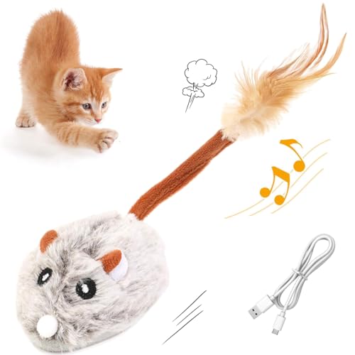 Sunshine smile Katzenspielzeug Elektrisch Spielmaus,Katzenspielzeug Mäuse,Mausspielzeug Katzenspielzeug,Spielmäuse für Katze,Interaktive Spielzeug...