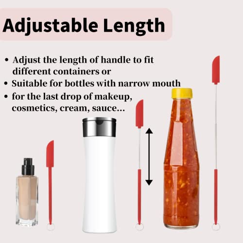 8Pcs Mini Silicone Telescopic Spatula Set Makeup Spatula Small Spatula Adjustable Mini Spatula For Cosmetics Jar Spatula Tiny Silicone Spoon Spatula For Kitchen And Beauty #TOP1