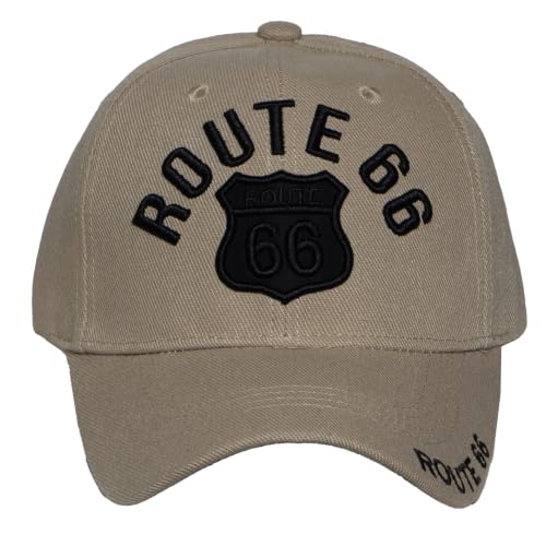 Image of TOP HEADWEAR Route 66 Embroidered Baseball Cap Americana Travel Hat | Mens Womens Historic Highway Inspired Style & Detailed Road Map Embroidery