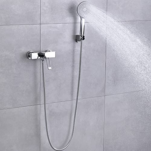 Grifos de baño con cabezal de ducha de mano monomando de pared 3