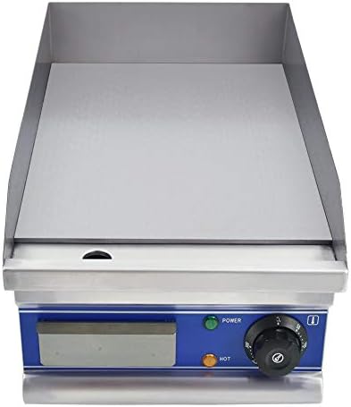 Taimiko Plancha électrique professionnelle en acier inoxydable Plaque de gril en fer lisse Demi-plat protection antiéclaboussures（Variété de styles） (TM-810)