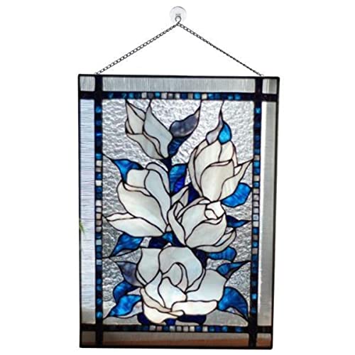bnf® 2xStained Rectangle Window Panel Wall Decor White Flowers | Home D©cor | Suncatchers & Mobiles-image-26