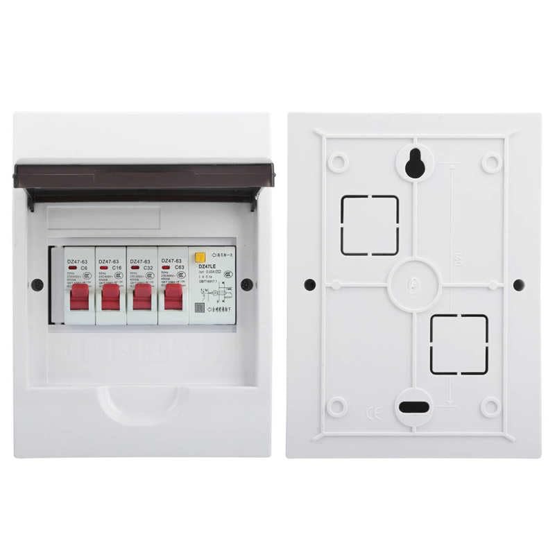 Caja Electrica,Caja Distribucion Electrica Caja de 3 vías for unidad consumo fuente alimentación 63A 30mA RCD+3MCB(6A+16A+32A) 230/400V