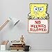 SpongeBob SquarePants No Weenies Allowed Wood Wall Decor - Fun SpongeBob Sign for Game Room or Man Cave