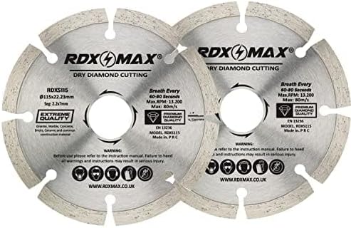 – 115mm Diamond Cutting Discs for Angle Grinder-Super Thin Fast,Clean Cut on Porcelain,Granite,Marble,Concrete,Tiles,Stones,Bricks & Ceramics-4.5" Wheel -Size (115 x 2.2 mm Dry Cutting)