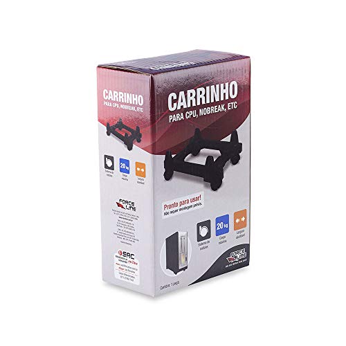 Force Line 4624, Suporte Para Cpu ou No-Breaks Ajustável com Rodas, Multicolor