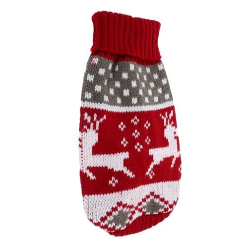PartyKindom クリスマス柄 ペット用セーター 犬 猫 冬用 暖かい 装飾付き おしゃれ キュートなデザイン 洗濯機洗い可 小型犬向け