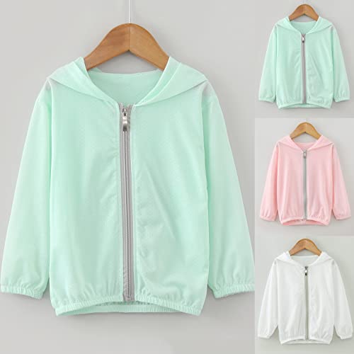 Toddler Zip-Up Sun Protection Hoodie Rash Guard Kids Girls Boys Long Sleeve Hooded Jacket Breathable Solid Sun Shirt3