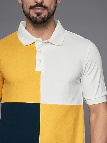 Image of THE DRY STATE Men's Basic Fit Textured Stand Collar Henely T-Shirt