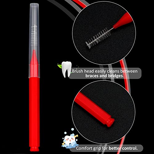 Image of Patelai 100 Pieces Braces Dental Brush for Cleaner Interdental Toothpick Dental Tooth Flossing Head Oral Hygiene Flosser Toothpick Cleaners Tooth Tool(Delicate Colors,Plenty Sizes)