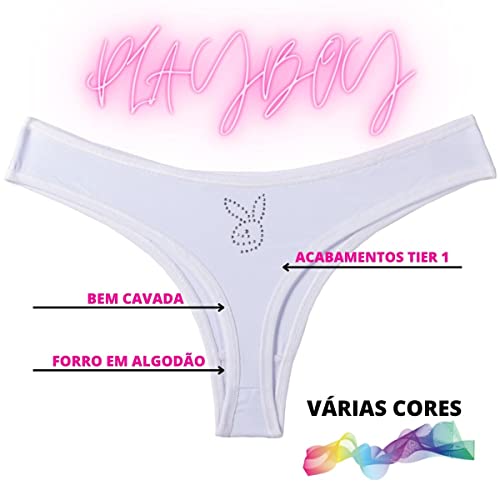 Kit 10 Calcinhas Fio Sensual Atacado | Tanga Playboy 8052 Cor:Sortido;Tamanho:P