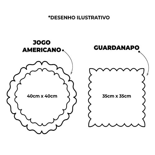 Jogo Americano Itália Bordado 12 Peças - Azul Marinho