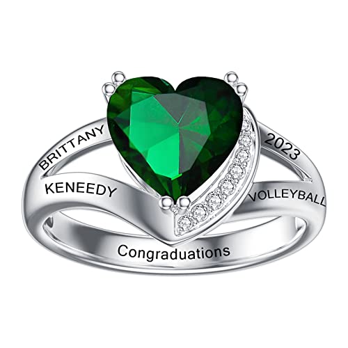 Dorunmo Personalized Custom Class Rings For Women High School And College Class Ring Modern Class Rings Sterling Silver Graduation Gifts Graduation Rings For Women 2023 #TOP28