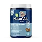 NaturVet Senior Advanced Joint Health Dog Supplement – Includes Glucosamine, MSM, Chondroitin, Collagen – Helps Supports Canine Joint Health Function – 120 Ct. Soft Chews