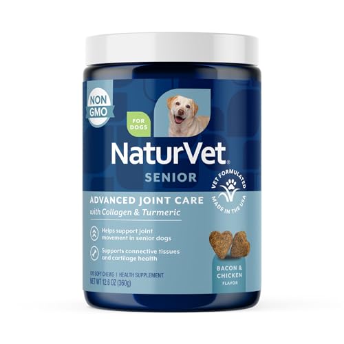 NaturVet Senior Advanced Joint Health Dog Supplement – Includes Glucosamine, MSM, Chondroitin, Collagen – Helps Supports Canine Joint Health Function – 120 Ct. Soft Chews - image 8