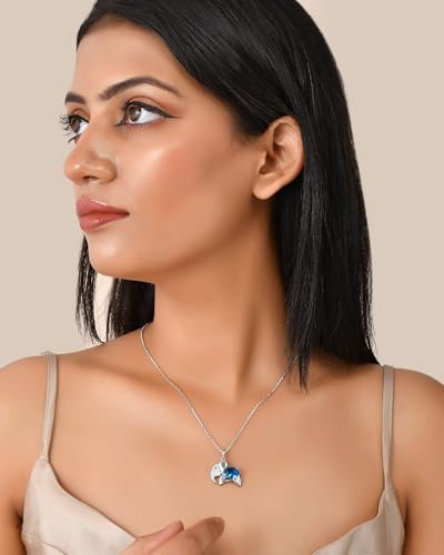 Image of 925 Sterling Silver Cubic Zirconia Animal Crystal Chain Pendant Necklace | Lovely Gift for Women and Girls, Gift for Her