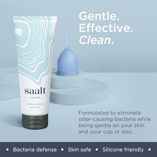 Image of Saalt Menstrual Cup Wash Cleanser - Menstrual Disc Wash - pH Balanced - No Irritants or Harsh Chemicals - 3.4 Fl Oz