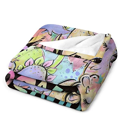 Just A Girl Who Loves Dinosaurs Blanket Cute Dinosaurs Decor Throw Blanket Gifts for Girls Super Warm Soft Plush Lightweight Fleece Flannel Blanket Winter Bedding Blanket for Kids Adults Women 40"x50" by SweetFox - Used condition - Image 6