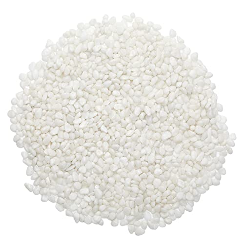 Pebbles Gravier Pierres décoratives Naturel Poli Pierres de Blanc et Mixte Couleur Pierres rivière décoratives de Petites pour Vase Plantes en Pot Jardin Décoration d’Intérieur (Blanc 1,5 kg)