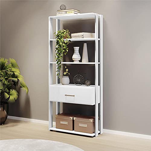 Estante 1 Gaveta 2 Prateleiras Emoção Candian Jcm Móveis Branco