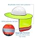 XIAKE 2 Pack Hard Hat Sun Shade Full Brim Mesh Neck Sun Shield with Reflective Strips,High Visibility Yellow