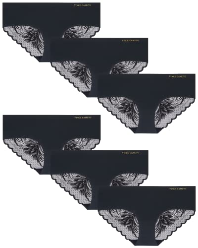 Vince Camuto Women's Underwear - 6 Pack Microfiber Hipster Briefs (S-Xl), Size Medium, Black #TOP16