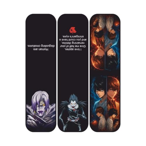 Image of Zesta Magnetic Bookmark Set of 7 | Aesthetic Book Mark for Reading | Cute Anime Bookmarks for Kids, Students | Book Accessories for Novels, Gifts for Readers (Death Note, Medium (9X2.5 Cms))