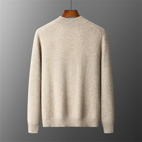 Men 100 Percent Cashmere Knit Cardigan Solid Long Sleeve Mock Neck Thick Zipper Warm Sweater2