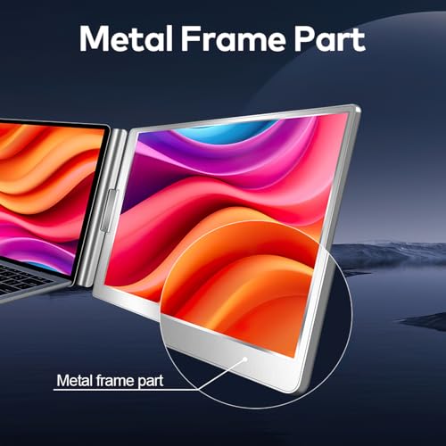 Image of WGK Triple Portable Monitor, FHD 1200P IPS Laptop Monitor Extender Full Function Type-C /HDMI Ports, Foldable Dual Screen Extender for 13.3''-17.3 inch Compatible with Windows, Mac