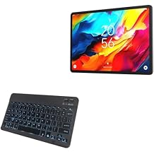 BoxWave Keyboard Compatible with TCL NxtPaper 14 - SlimKeys Bluetooth Keyboard - with Backlight, Portable Slim LED 7 Colors - Jet Black